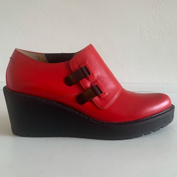 3.1 Phillip Lim Red shoes .Wallace monk strap wedge creepers. Size 8’5 - Picture 6 of 9